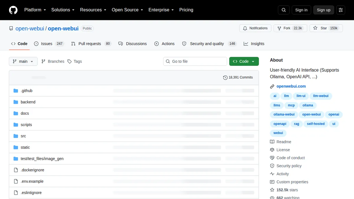 Open WebUI Dashboard